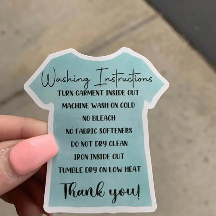 10 Pack Happy Mail “Blue Shirt Care” Custom Matte Vinyl Stickers - Sip Sleeves