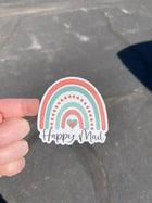 10 Pack Happy Mail Rainbow Custom Matte Vinyl Stickers - Sip Sleeves