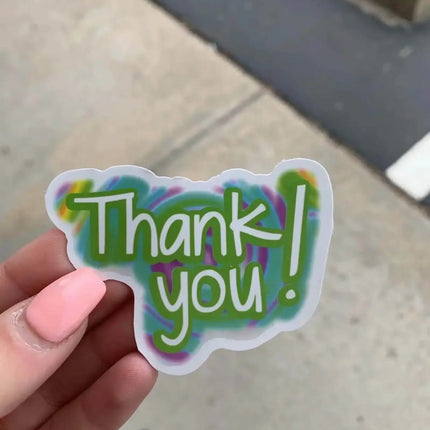 10 Pack Happy Mail “Thank you!” Custom Matte Vinyl Stickers - Sip Sleeves