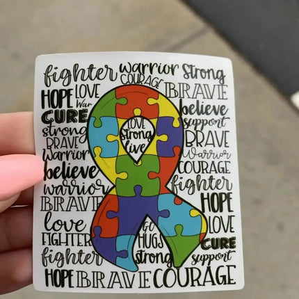 10 Pack Happy Mail “autism” Custom Matte Vinyl Stickers - Sip Sleeves