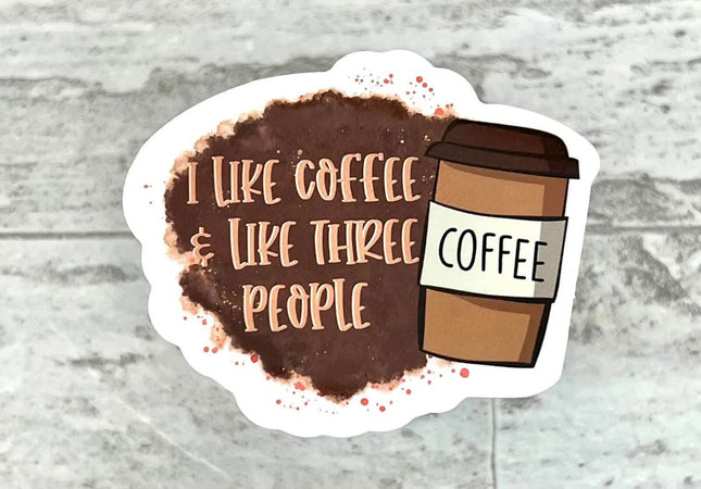 10 pack I Like Coffee & 3 People Vinyl Stickers! - Sip Sleeves