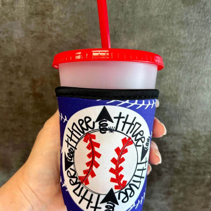 16 OZ Baseball 3 up 3 down Insulated Cup Cover Sip Sleeve - Sip Sleeves