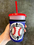 16 OZ Baseball 3 up 3 down Insulated Cup Cover Sip Sleeve - Sip Sleeves