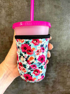 16 OZ Colorful Flowers Insulated Cup Cover Sip Sleeve - Sip Sleeves