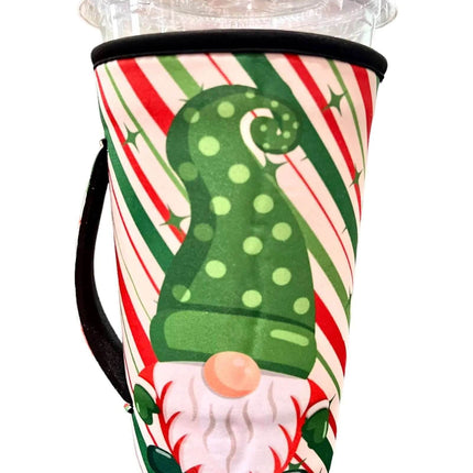 20 OZ / Jolly Christmas Gnome Insulated Cup Cover Sip Sleeve Fits 20-32 OZ Cups - Sip Sleeves