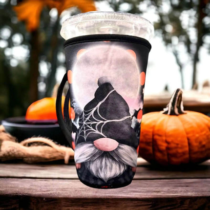 20 OZ / Spooky Halloween Gnome Insulated Cup Cover Sip Sleeve Fits 20-32 OZ Cups - Sip Sleeves