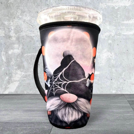 20 OZ / Spooky Halloween Gnome Insulated Cup Cover Sip Sleeve Fits 20-32 OZ Cups - Sip Sleeves