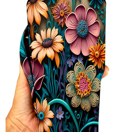 20 OZ 3D Flowers Insulated Cup Cover Sip Sleeve Fits 20-32 OZ Cups - Sip Sleeves