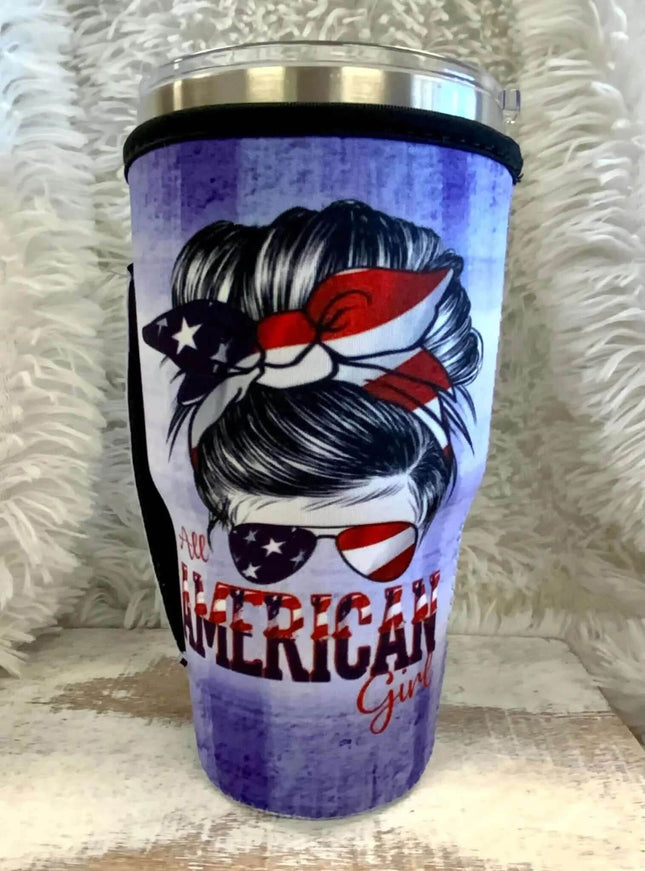 20 OZ All American Girls Cup Cover - Sip Sleeves