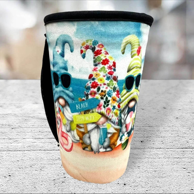 20 OZ Beach Gnome Insulated Cup Cover Sip Sleeve Fits 20-32 OZ Cups fits Med to Large Cups - Sip Sleeves