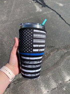 20 OZ Blue Line Insulated Cup Cozy Sip Sleeve Fits 20-32 OZ Cups - Sip Sleeves