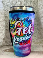 20 OZ Blue Tie Dye Get Loaded Tea Insulated Cup Cover Sip Sleeve Fits 20-32 OZ Cups - Sip Sleeves