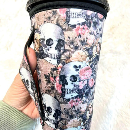 20 OZ Boho Skull Cup Cover Sip Sleeve Fits 20-32 OZ Cups - Sip Sleeves