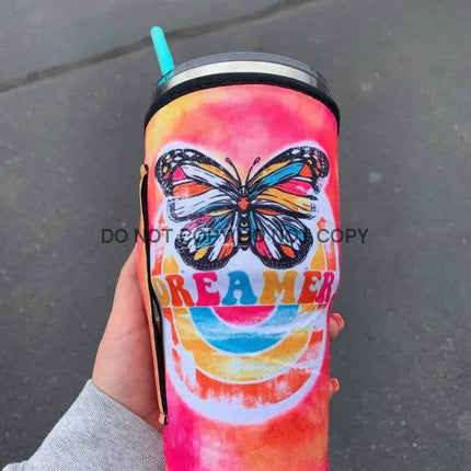 20 OZ Butterfly Dreamer Cup Cover Sip Sleeve Fits 20-32 OZ Cups - Sip Sleeves