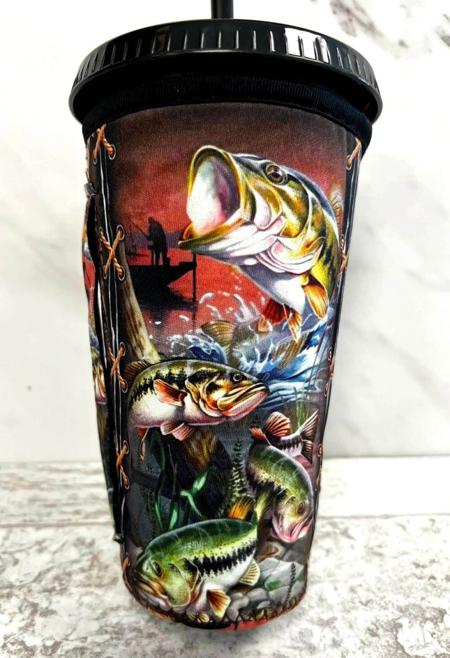20 OZ Camo & Fishing Cup Cover Sip Sleeve Fits 20-32 OZ Cups - Sip Sleeves