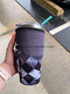20 OZ Checkered Flag Cup Cover Sip Sleeve Fits 20-32 OZ Cups - Sip Sleeves
