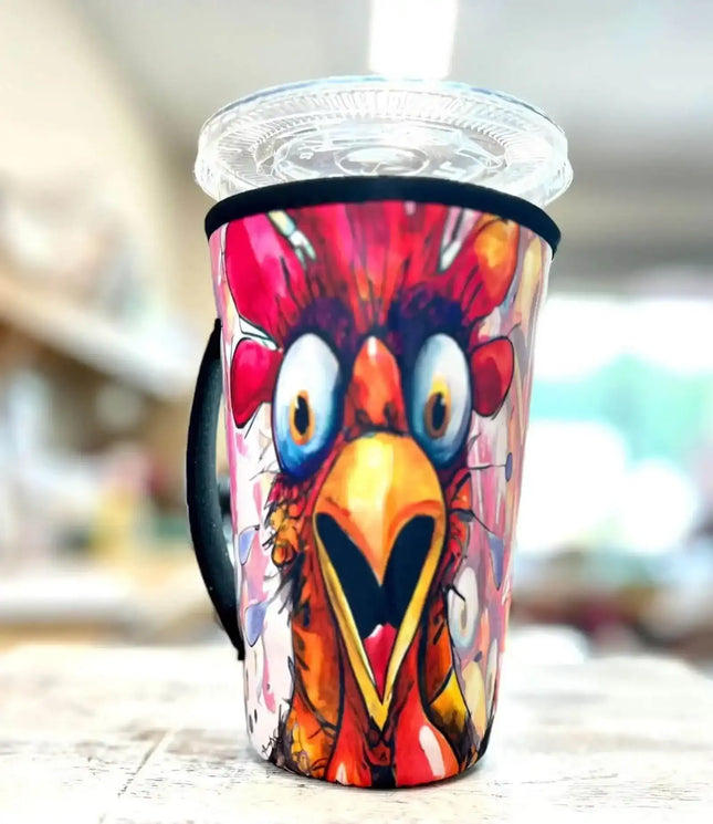 20 OZ Crazy Chicken Insulated Cup Cover Sip Sleeve Fits 20-32 OZ Cups - Sip Sleeves