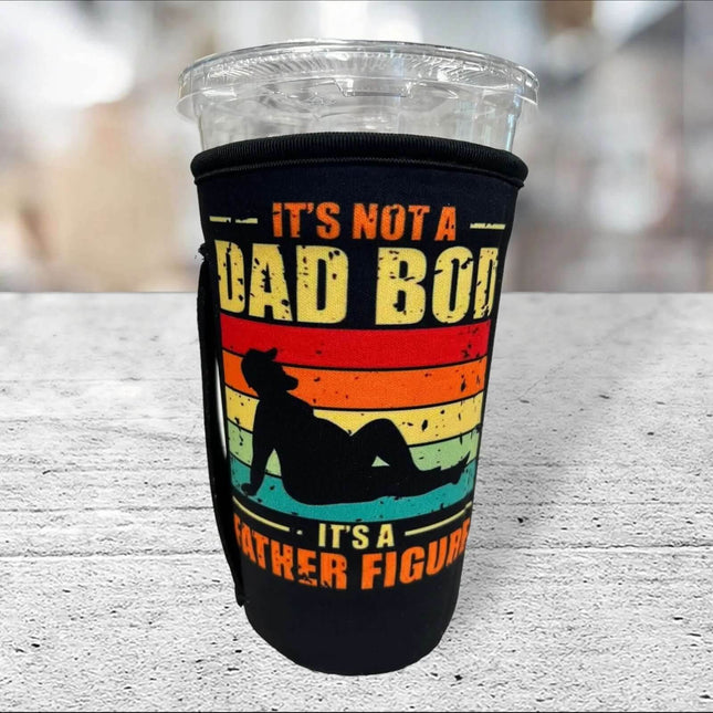 20 OZ Dad Bod Father Figure Insulated Cup Cover Sip Sleeve Fits 20-32 OZ Cups fits Med to Large Cups - Sip Sleeves
