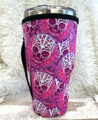 20 OZ Dead Inside~Pink Skulls Cup Cover Sip Sleeve Fits 20-32 OZ Cups - Sip Sleeves