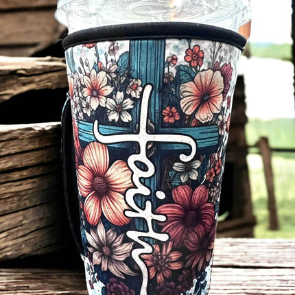20 OZ FAITH Boho Insulated Cup Cover Sip Sleeve Fits 20-32 OZ Cups - Sip Sleeves