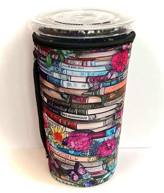 20 OZ Floral Book Stack Insulated Cup Cover Sip Sleeve Fits 20-32 OZ Cups - Sip Sleeves