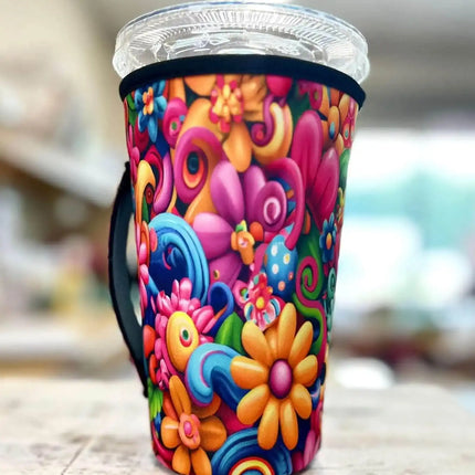 20 OZ Fun Day Abstract Insulated Cup Cover Sip Sleeve Fits 20-32 OZ Cups - Sip Sleeves