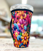 20 OZ Fun Day Abstract Insulated Cup Cover Sip Sleeve Fits 20-32 OZ Cups - Sip Sleeves