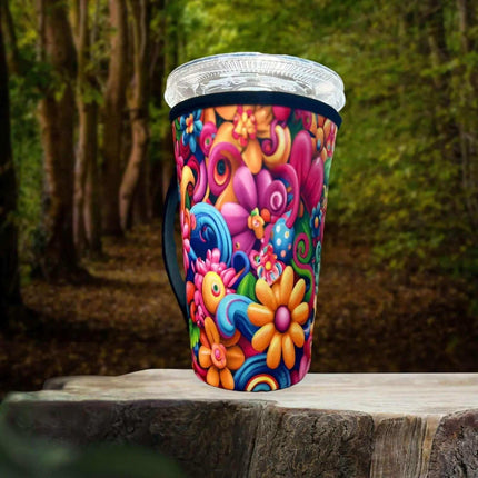 20 OZ Fun Day Abstract Insulated Cup Cover Sip Sleeve Fits 20-32 OZ Cups - Sip Sleeves