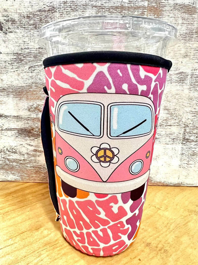 20 OZ Groovy Van Cup Cover Sip Sleeve Fits 20-32 OZ Cups Sip Sleeve Fits 20-32 OZ Cups - Sip Sleeves