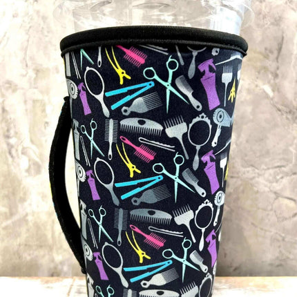 20 OZ Hair Stylist Print Insulated Cup Cover Sip Sleeve Fits 20-32 OZ Cups - Sip Sleeves