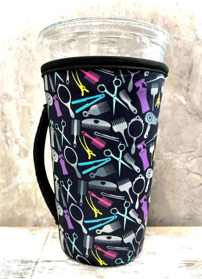 20 OZ Hair Stylist Print Insulated Cup Cover Sip Sleeve Fits 20-32 OZ Cups - Sip Sleeves