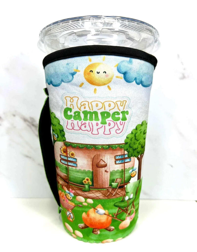 20 OZ Happy Camper Insulated Cup Cover Sip Sleeve Fits 20-32 OZ Cups - Sip Sleeves