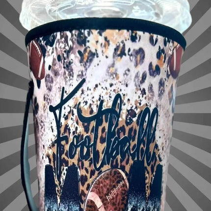 20 OZ Hardcore Football Mom Insulated Cup Cover Sip Sleeve Fits 20-32 OZ Cups - Sip Sleeves