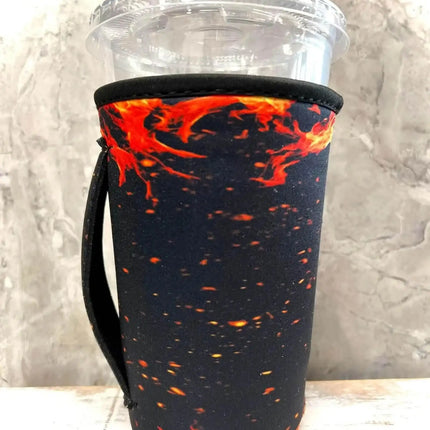20 OZ Hot Stuff Flames Insulated Cup Cover Sip Sleeve Fits 20-32 OZ Cups - Sip Sleeves