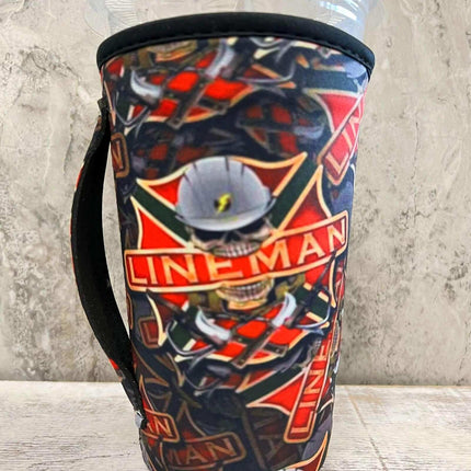 20 OZ LINEMAN Insulated Cup Cover Sip Sleeve Fits 20-32 OZ Cups - Sip Sleeves