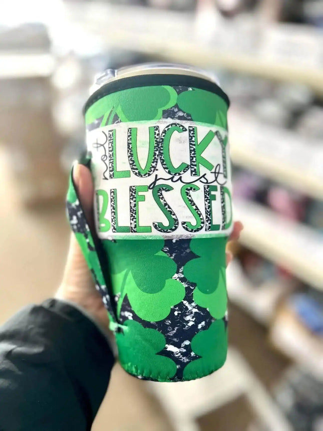 20 OZ LUCKY BLESSED Insulated Cup Cover Sip Sleeve Fits 20-32 OZ Cups - Sip Sleeves