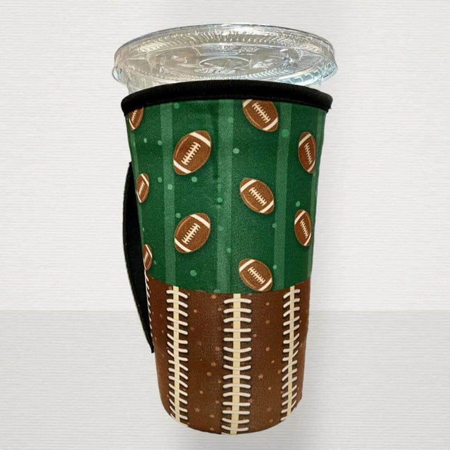 20 OZ Laces & Balls Football Insulated Cup Cover Sip Sleeve Fits 20-32 OZ Cups - Sip Sleeves