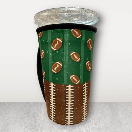 20 OZ Laces & Balls Football Insulated Cup Cover Sip Sleeve Fits 20-32 OZ Cups - Sip Sleeves