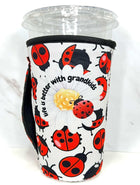 20 OZ Ladybugs Grandkids Grandparent Insulated Cup Cover Sip Sleeve Fits 20-32 OZ Cups - Sip Sleeves