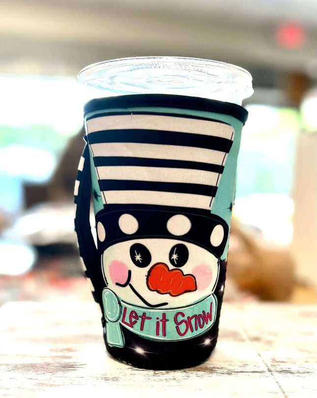 20 OZ Let It Snow ~ Snowman Insulated Cup Cover Sleeve