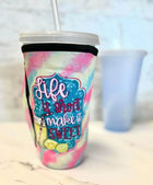 20 OZ Life Is Short Cup Cover Sip Sleeve Fits 20-32 OZ Cups - Sip Sleeves