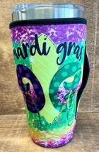 20 OZ Mardi Gras Cup Cover Sip Sleeve Fits 20-32 OZ Cups - Sip Sleeves