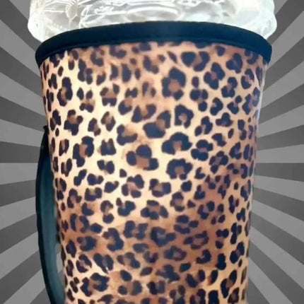 20 OZ OHHHH Leopard NEW Insulated Cup Cover Sip Sleeve Fits 20-32 OZ Cups - Sip Sleeves