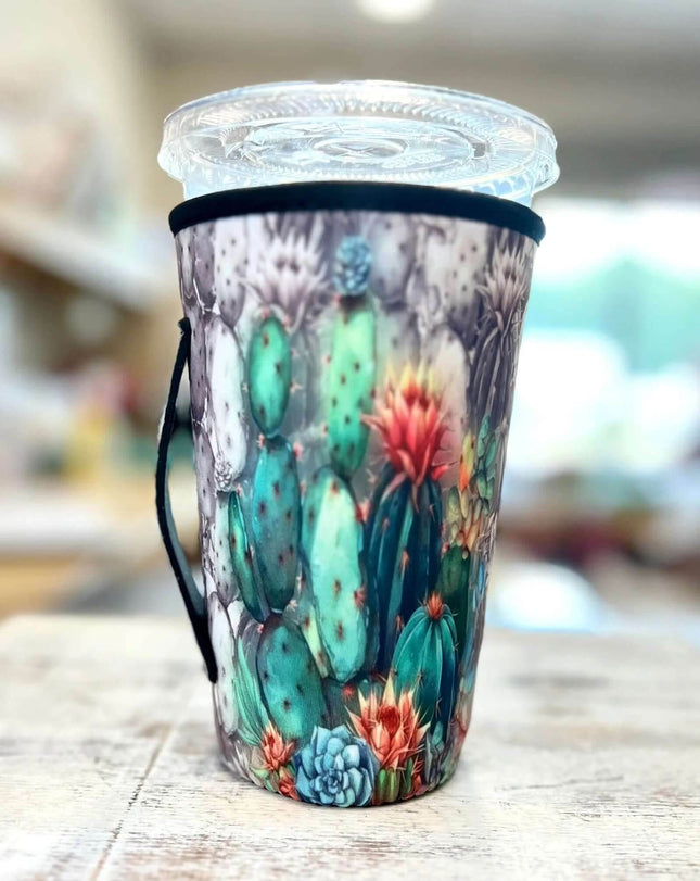 20 OZ Poppin Cactus Insulated Cup Cover Sip Sleeve Fits 20-32 OZ Cups - Sip Sleeves