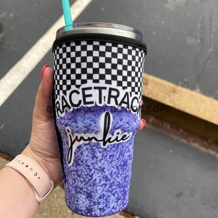 20 OZ Racetrack Junkie Cup Cover Sip Sleeve Fits 20-32 OZ Cups - Sip Sleeves