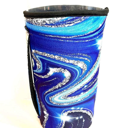 20 OZ Royal Blue Agate Insulated Cup Cover Sip Sleeve Fits 20-32 OZ Cups - Sip Sleeves