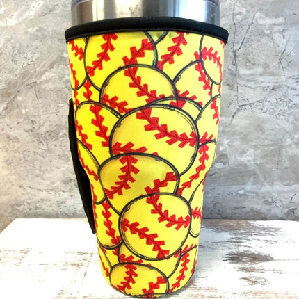 20 OZ SOFTBALL 🥎 PLAY BALL Insulated Cup Cover Sip Sleeve Fits 20-32 OZ Cups - Sip Sleeves