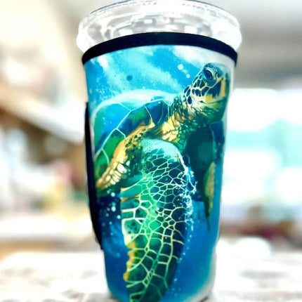 20 OZ Sea Turtle Insulated Cup Cover Sip Sleeve Fits 20-32 OZ Cups - Sip Sleeves