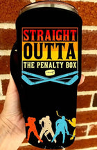 20 OZ Straight Outta Penalty Box Hockey Insulated Cup Cover Sip Sleeve Fits 20-32 OZ Cups - Sip Sleeves