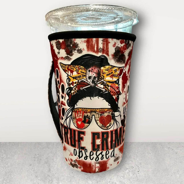 20 OZ True Crime Obsessed Insulated Cup Cover Sip Sleeve Fits 20-32 OZ Cups - Sip Sleeves